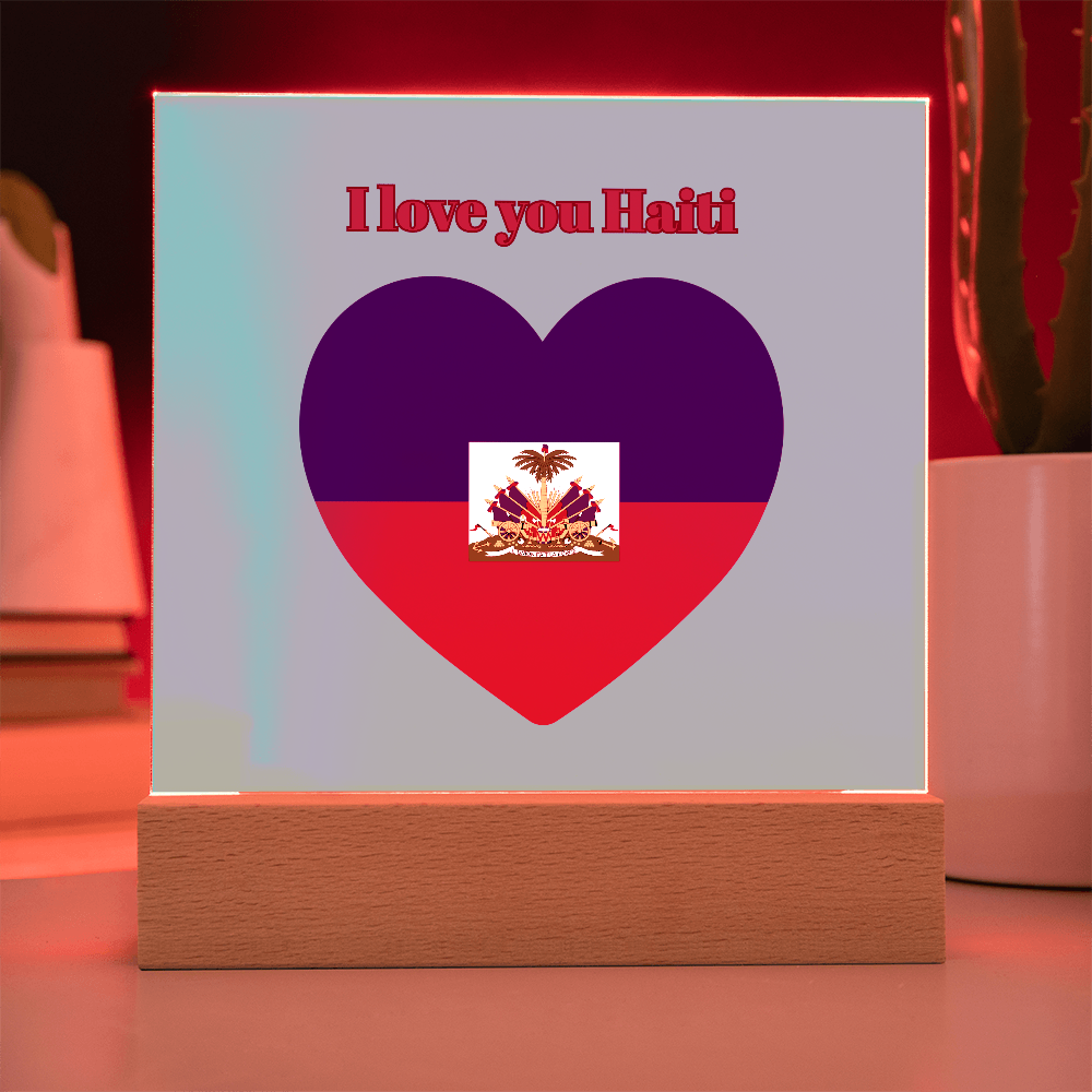 Acrylic square plaque  haitian flag