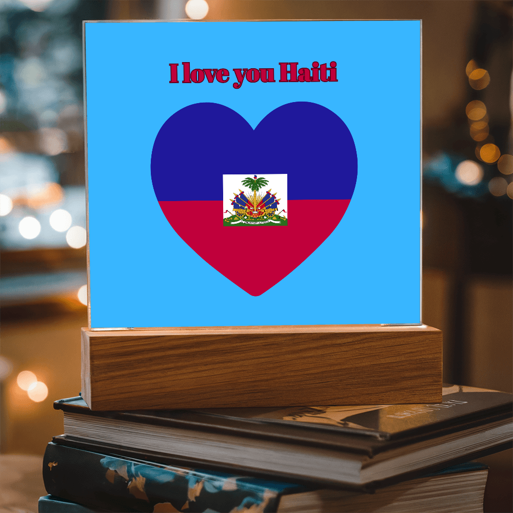 Acrylic square plaque  haitian flag