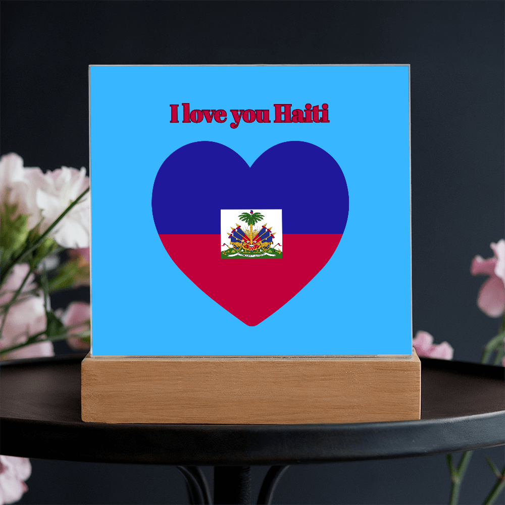Acrylic square plaque  haitian flag